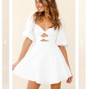 Bow Puff Sleeve Dress